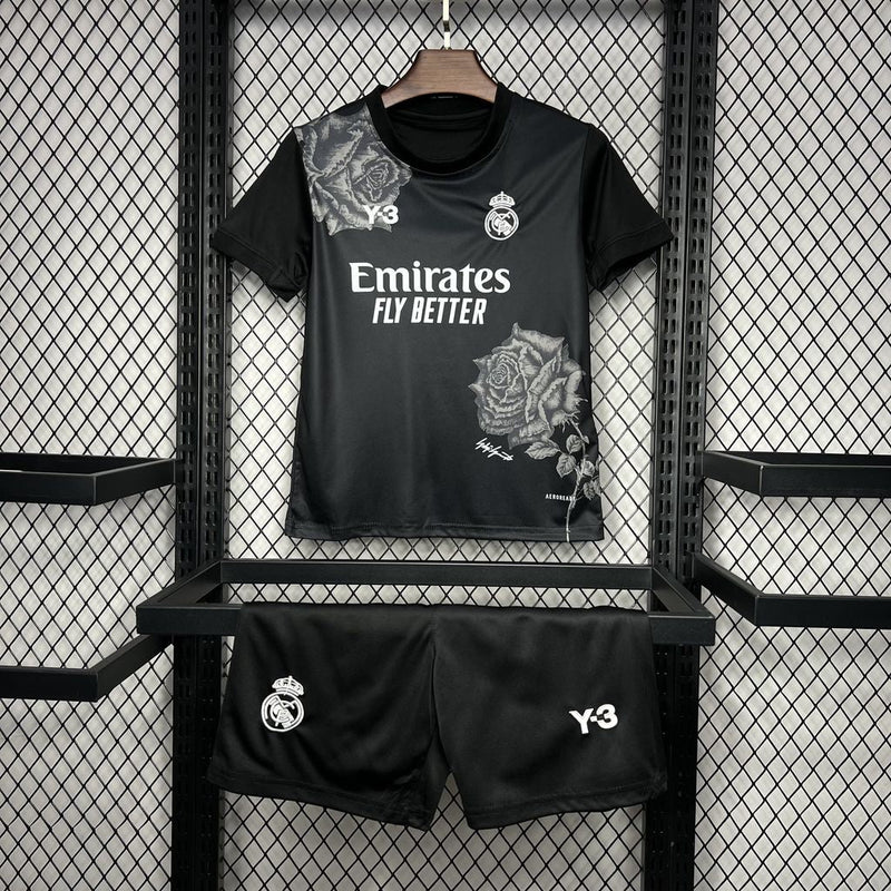 REAL MADRID Y-3 BLACK 24/25 CHILDREN'S SET - Wizard Jerseys